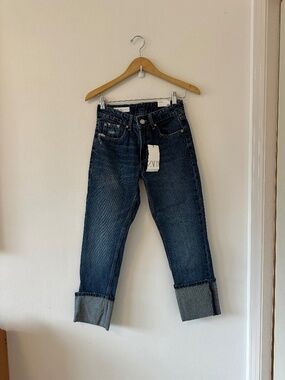 Zara NWT Folded Stovepipe Straight Leg Jeans | Size 2